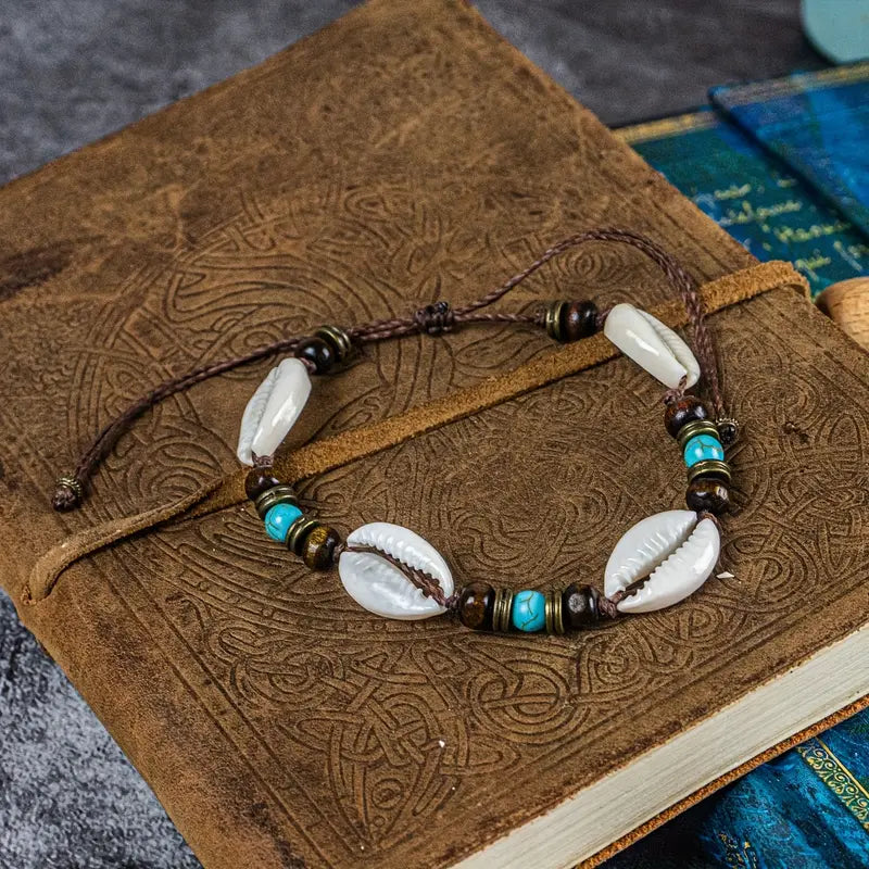 Holzperlen-Armband-Set für Herren – Naturtürkis & Braun | Surf- & Bohème-Stil