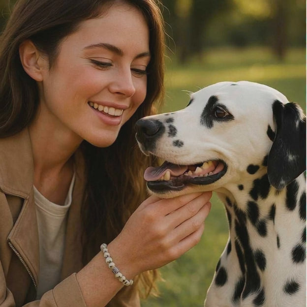 Dalmatiner-Jaspis Damen Armband – Das perfekte Accessoire für Hundeliebhaberinnen